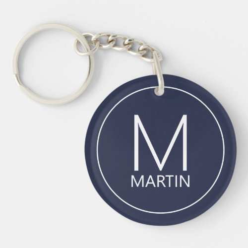 Modern Personalized Monogram and Name Keychain
