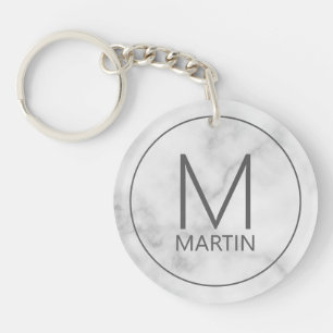 Modern Personalized Monogram and Name Keychain