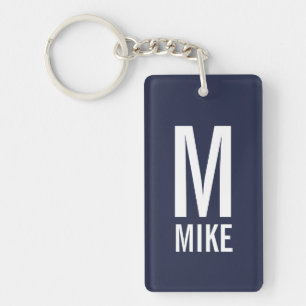 Modern Personalized Monogram and Name Keychain