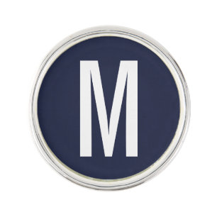 Modern Personalized Monogram and Name Lapel Pin