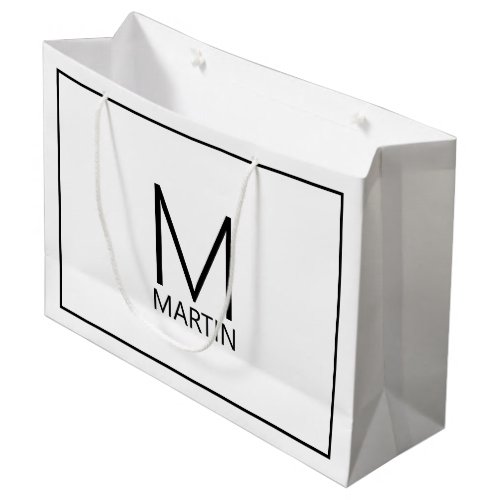 Modern Personalized Monogram and Name Large Gift B Large Gift Bag
