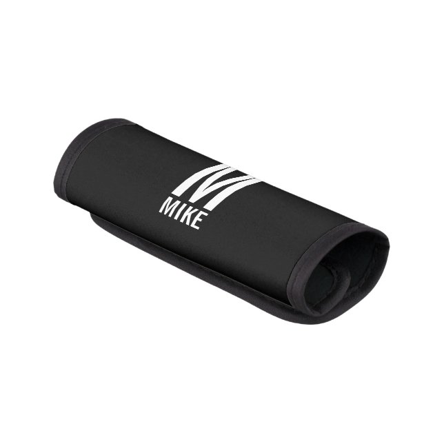 Modern Personalized Monogram and Name Luggage Handle Wrap (Angled)
