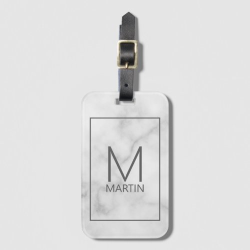 Modern Personalized Monogram and Name Luggage Tag