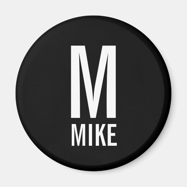 Modern Personalized Monogram and Name Magnet (Front)