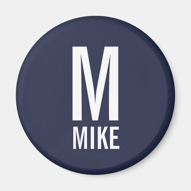 Modern Personalized Monogram and Name Magnet (Front)