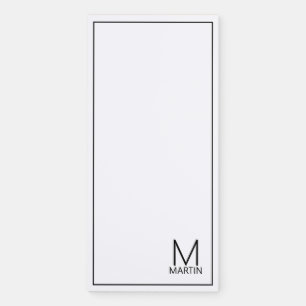 Modern Personalized Monogram and Name Magnetic Not Magnetic Notepad