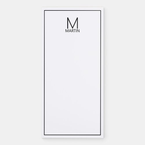 Modern Personalized Monogram and Name Magnetic Notepad