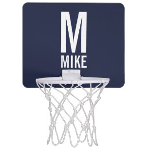 Modern Personalized Monogram and Name Mini Basketball Hoop
