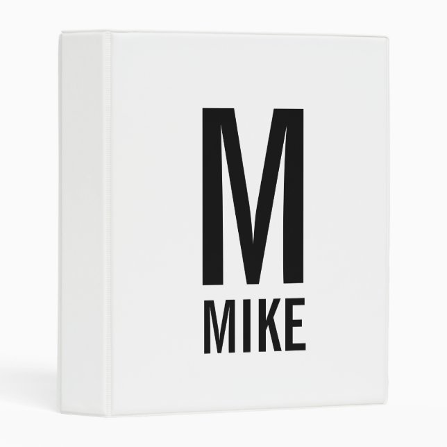 Modern Personalized Monogram and Name Mini Binder (Front/Spine)