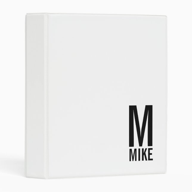 Modern Personalized Monogram and Name Mini Binder (Front/Spine)