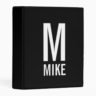 Modern Personalized Monogram and Name Mini Binder