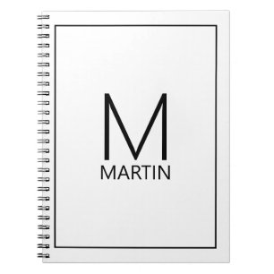 Modern Personalized Monogram and Name Notebook