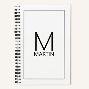 Modern Personalized Monogram and Name Notebook