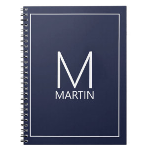 Modern Personalized Monogram and Name Notebook