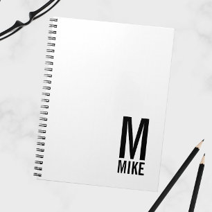Modern Personalized Monogram and Name Notebook