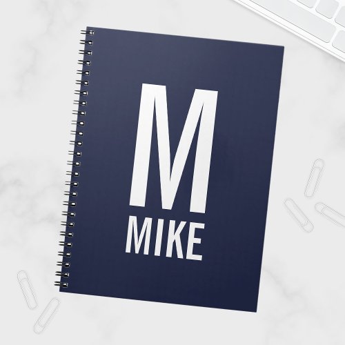 Modern Personalized Monogram and Name Notebook