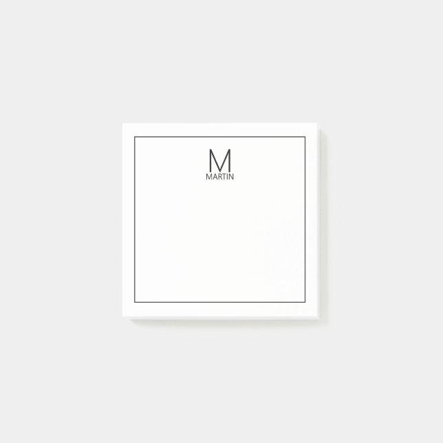 Modern Personalized Monogram and Name Notepad (Front)