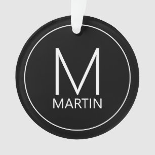 Modern Personalized Monogram and Name Ornament