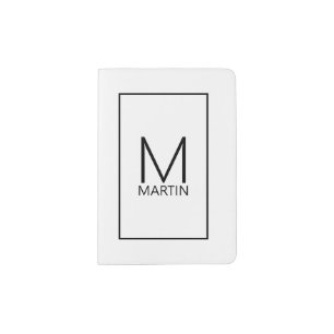 Modern Personalized Monogram and Name Passport Holder