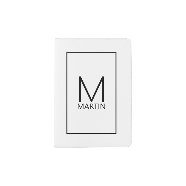 Modern Personalized Monogram and Name Passport Holder (Front)