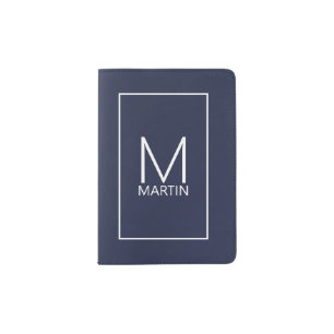 Modern Personalized Monogram and Name Passport Holder