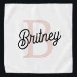 Modern Personalized Monogram and Name Pastel Pink Bandana<br><div class="desc">Introducing our Modern Personalized Monogram and Name Pastel Pink Bandana, a versatile accessory for adding a personalized touch to your style. This bandana features a contemporary design in soft pastel pink, personalized with your monogram and name for a custom look. Perfect for wearing as a fashion statement, a hair accessory,...</div>