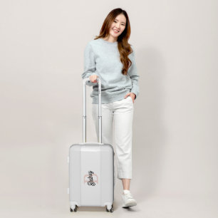 Modern Personalized Monogram and Name Pastel Pink Luggage