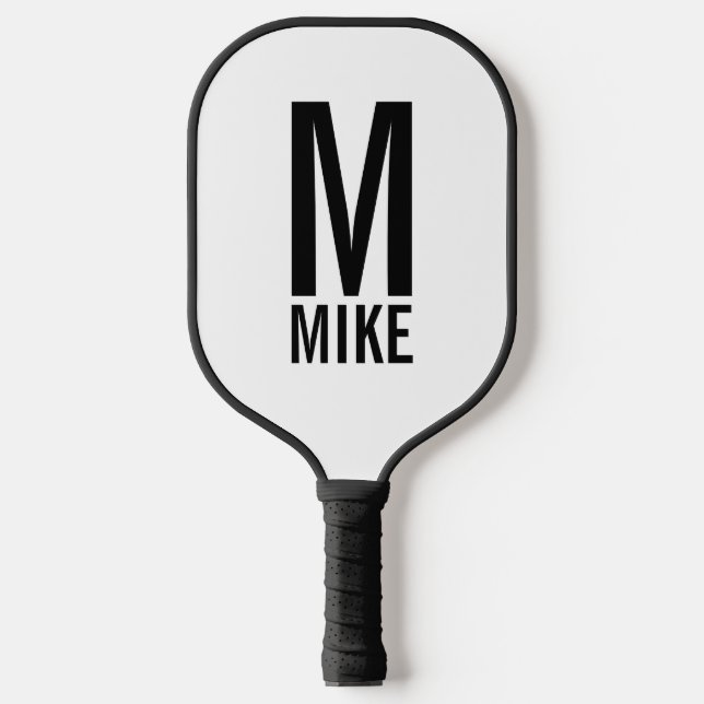 Modern Personalized Monogram and Name Pickleball Paddle (Front)