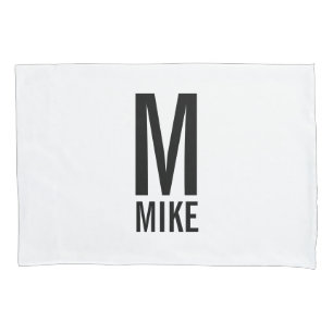 Modern Personalized Monogram and Name Pillowcase