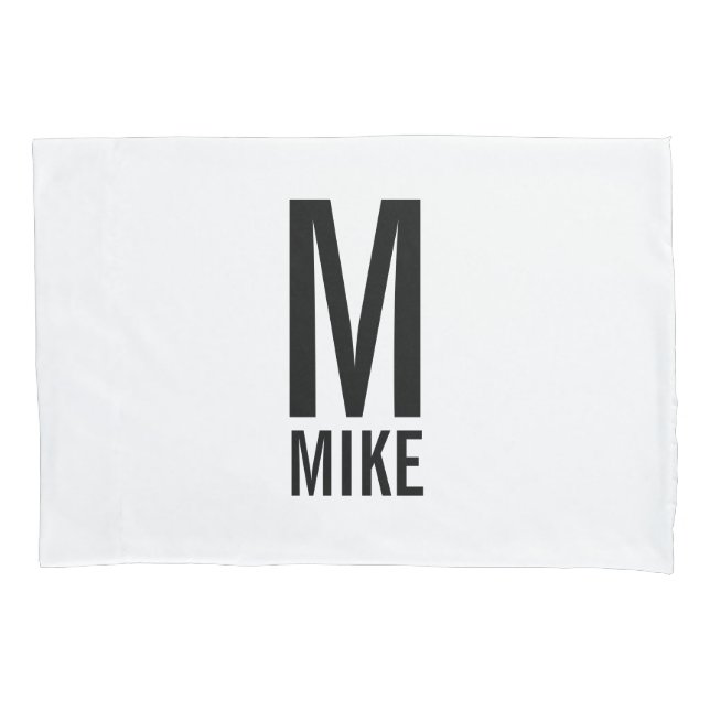 Modern Personalized Monogram and Name Pillowcase (Front)