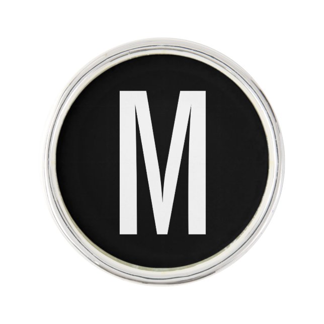 Modern Personalized Monogram and Name Pin (Front)