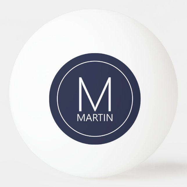 Modern Personalized Monogram and Name Ping Pong Ba Ping Pong Ball (Front)