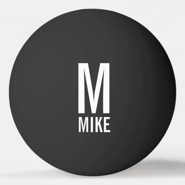 Modern Personalized Monogram and Name Ping Pong Ball (Front)