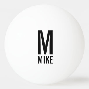 Modern Personalized Monogram and Name Ping-Pong Ball