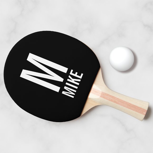 Modern Personalized Monogram and Name Ping-Pong Paddle (Creator Uploaded)