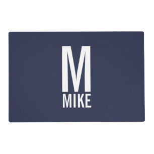 Modern Personalized Monogram and Name Placemat