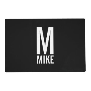 Modern Personalized Monogram and Name Placemat