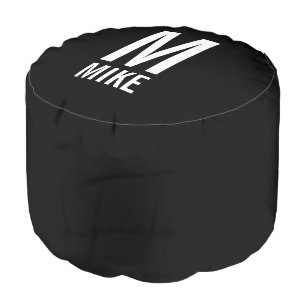 Modern Personalized Monogram and Name Pouf