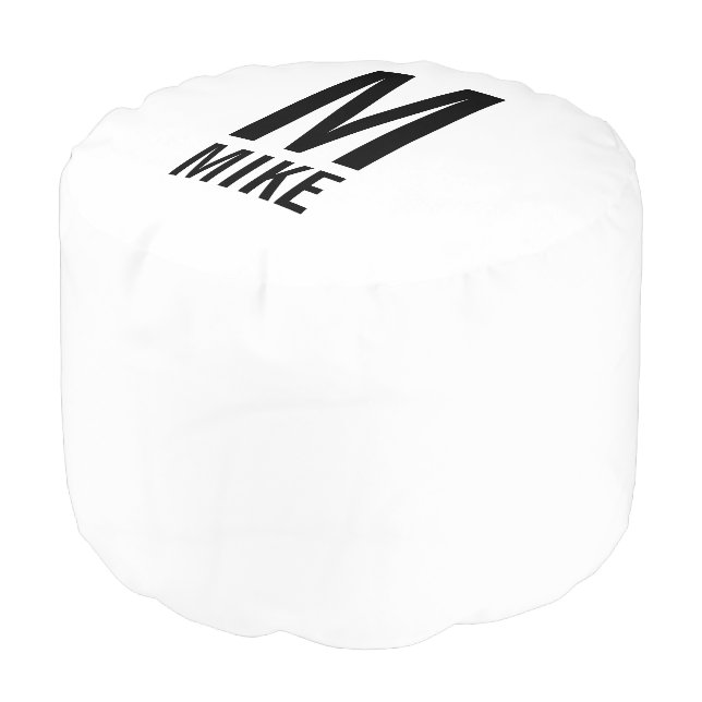Modern Personalized Monogram and Name Pouf (Angled Front)