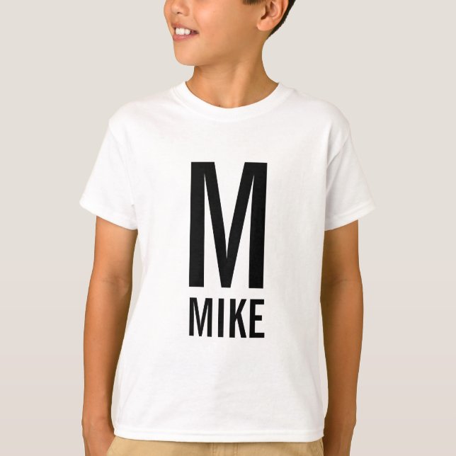 Modern Personalized Monogram and Name T-Shirt (Front)