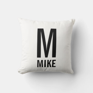 Modern Personalized Monogram and Name Throw Pillow