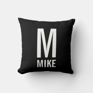 Modern Personalized Monogram and Name Throw Pillow