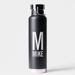 Modern Personalized Monogram and Name Water Bottle