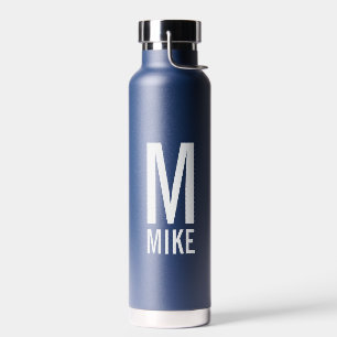 Modern Personalized Monogram and Name Water Bottle