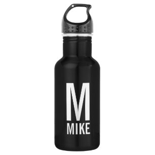 Modern Personalized Monogram and Name Water Bottle