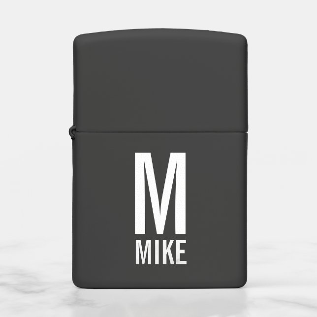 Modern Personalized Monogram and Name Zippo Lighter (Creator Uploaded)