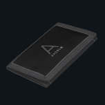 Modern Personalized Monogram Black Gray Trifold Wallet<br><div class="desc">Modern elegant and understated masculine monogram initial and personalized name on a nylon wallet in a classic minimal,  professional-looking sans-serif font.</div>