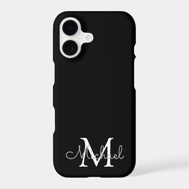 modern personalized monogram black white simple  Case-Mate iPhone case (Back)