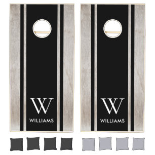 Modern Personalized Monogram Cornhole Set