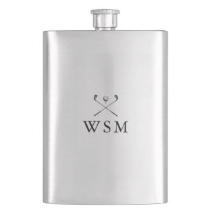 Modern Personalized Monogram Golf Clubs Flask